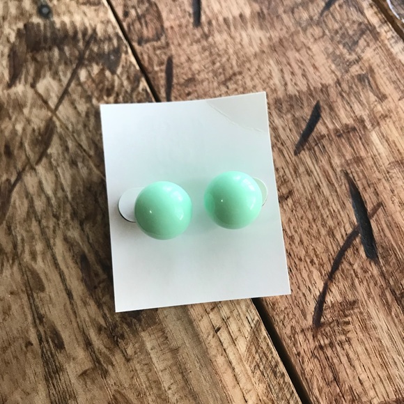 T&J Designs Mint Studded Pearl Earrings - Picture 4 of 5